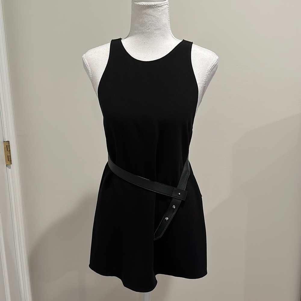 NWT Theory Yvetta Top with Leather Straps